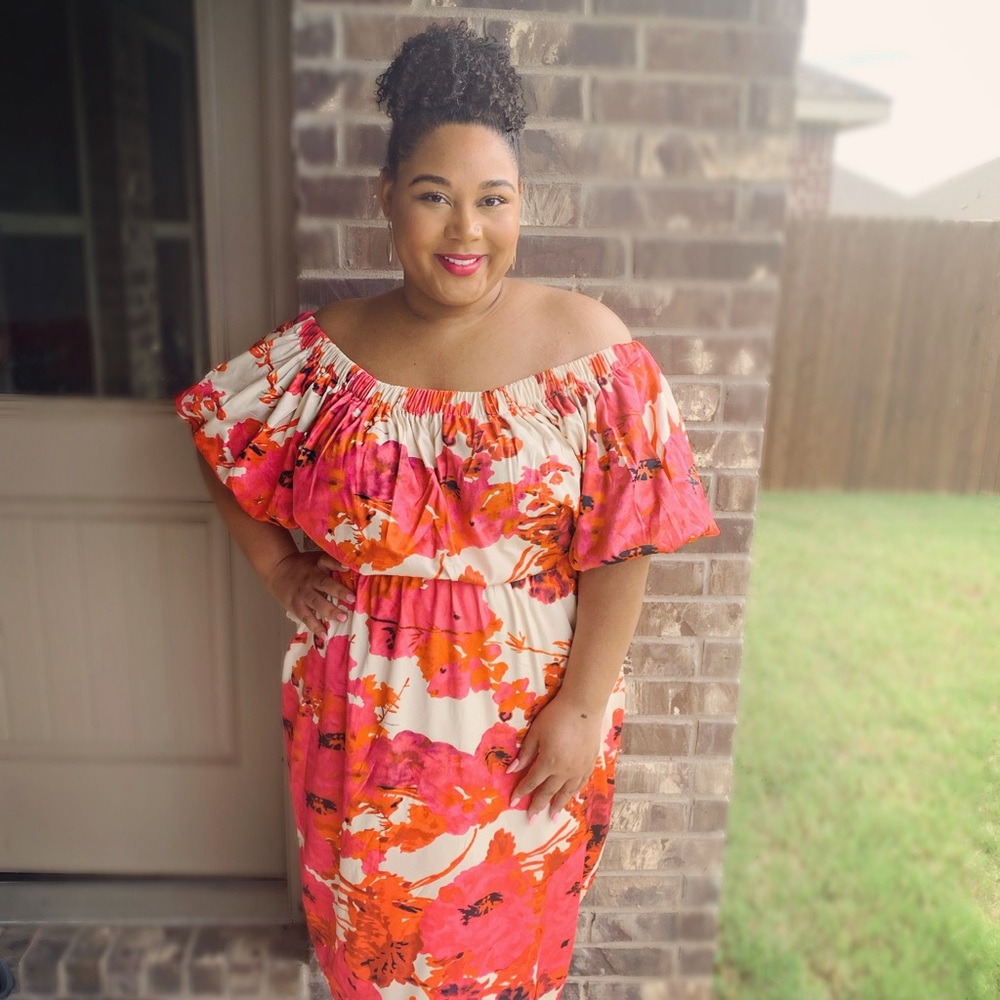 Multi-colored floral dress! Perfect for spring and summer time events.